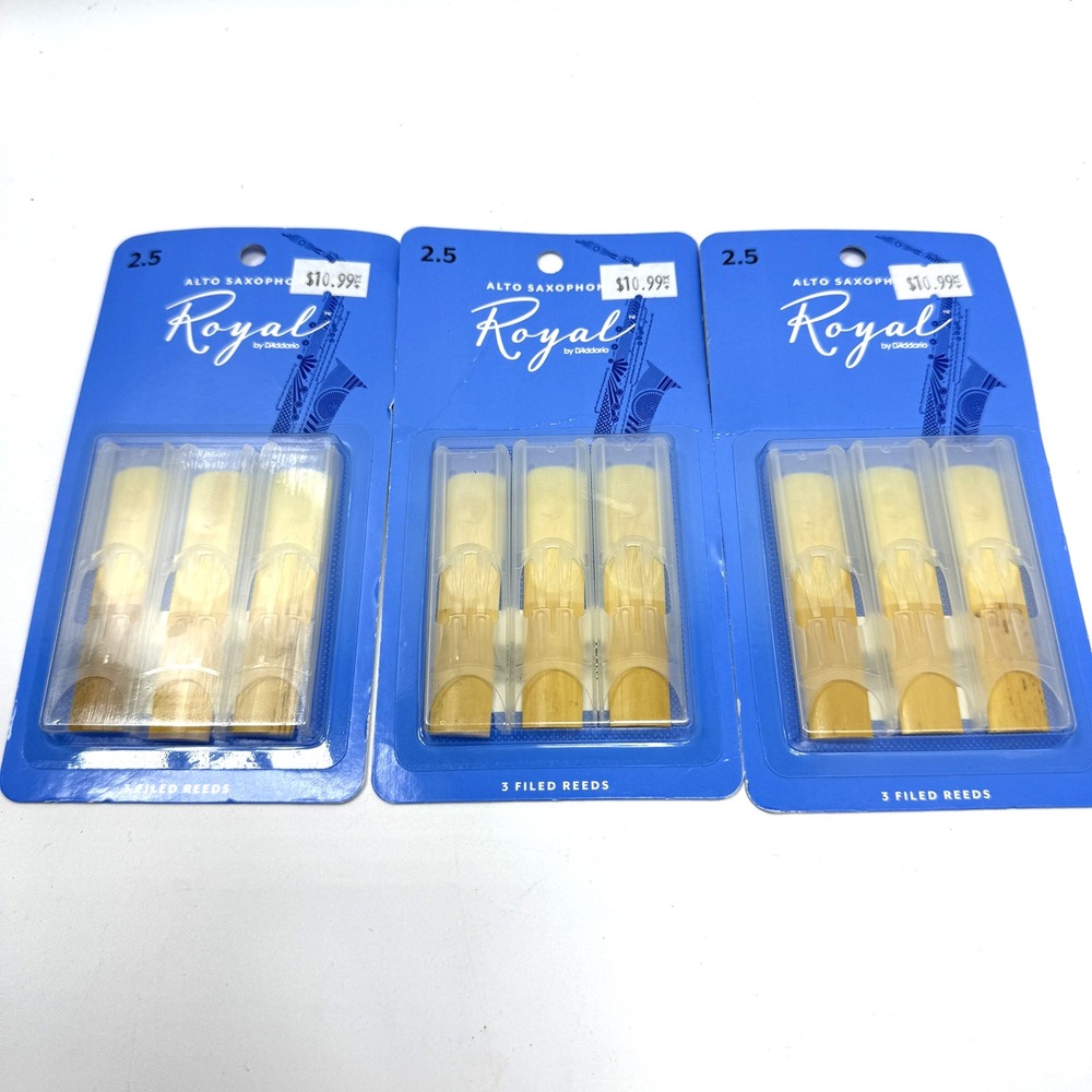 NEW Lot 3 x 3-pack Rico Royal Alto Saxophone Reeds Strength 2.5 Sax RJB0325
